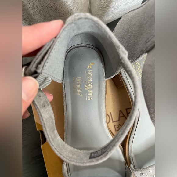 KOOLABURRA ORTHOLITE BY UGG gray studded block heel sandals | 8.5 - Picture 3 of 7